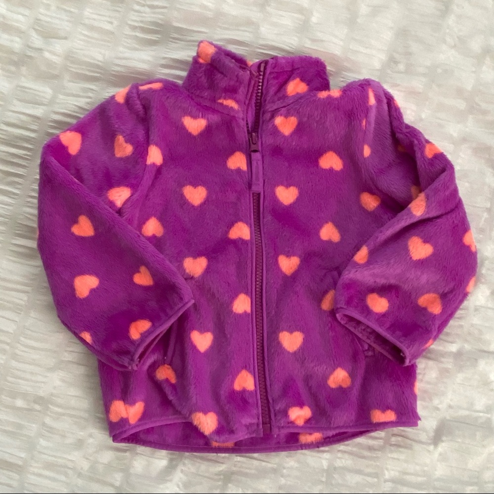 Girls Light Weight Jacket. Pink with Hearts